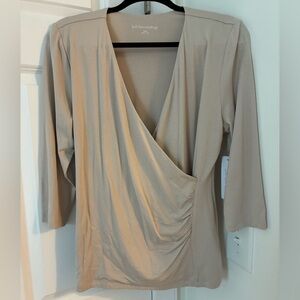 NEW! Soft Surroundings Alyssa Knit Top Taupe Large